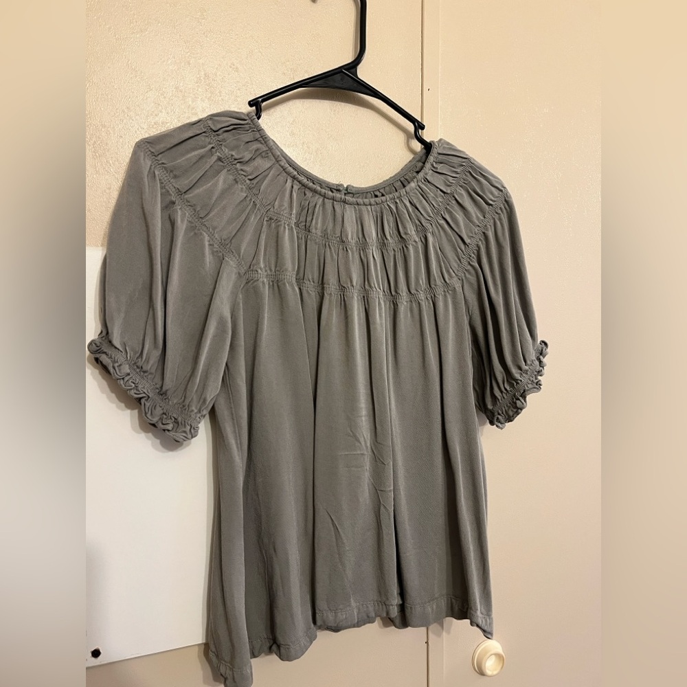 Polagram Gray Ruched Blouse